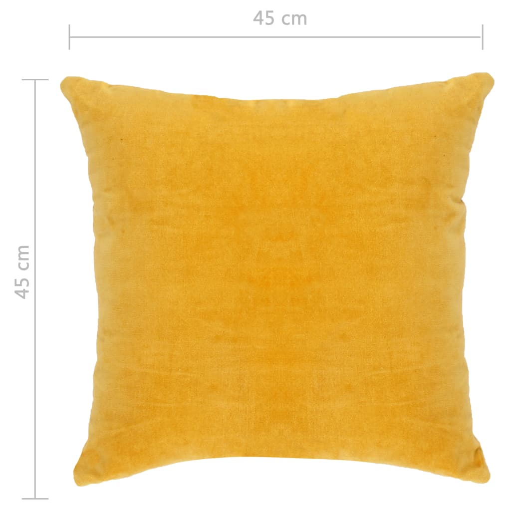 vidaXL Jastuci od pamučnog baršuna 2 kom 45 x 45 cm žuti