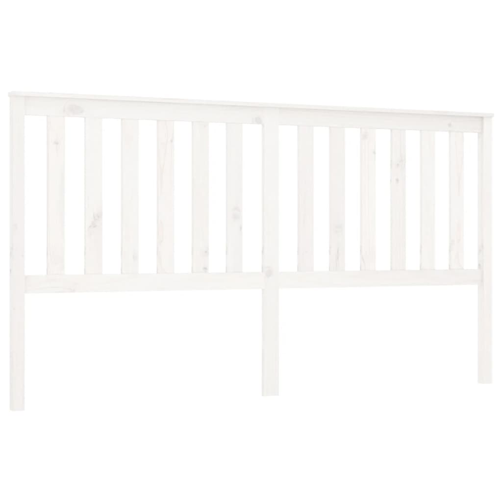 vidaXL Uzglavlje za krevet bijelo 186 x 6 x 101 cm od masivne borovine
