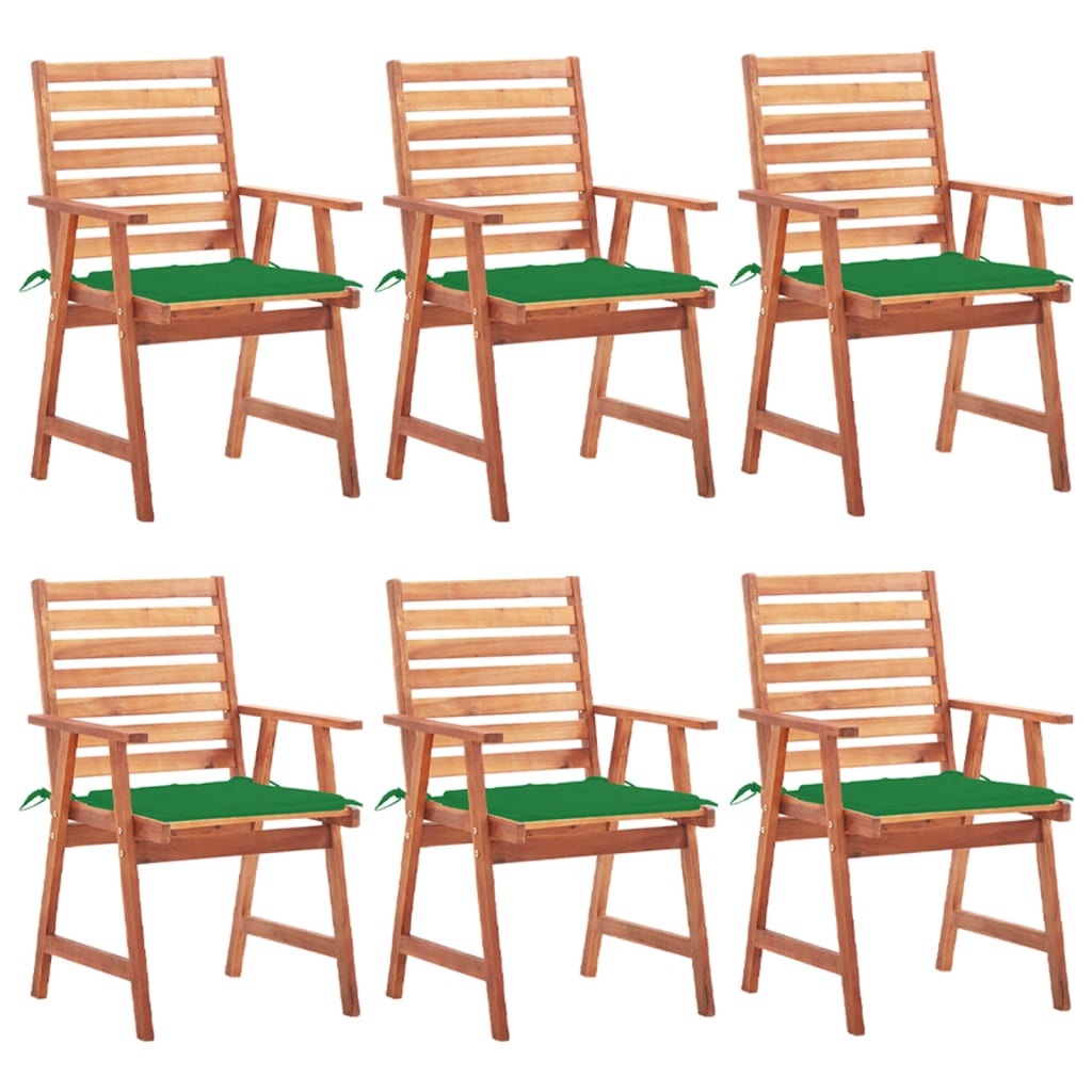 vidaXL Vrtne blagovaonske stolice s jastucima 6 kom od bagremovog drva