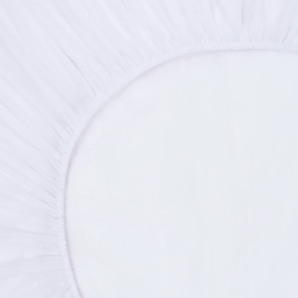 vidaXL Plahte s gumicom vodootporne 2 kom pamučne 140 x 200 cm bijele