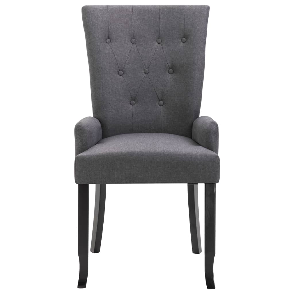 vidaXL Blagovaonska stolica od tkanine 2 kom tamnosive