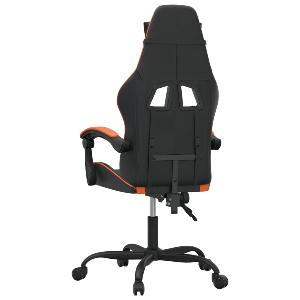 vidaXL Okretna igraća stolica crno-narančasta od umjetne kože