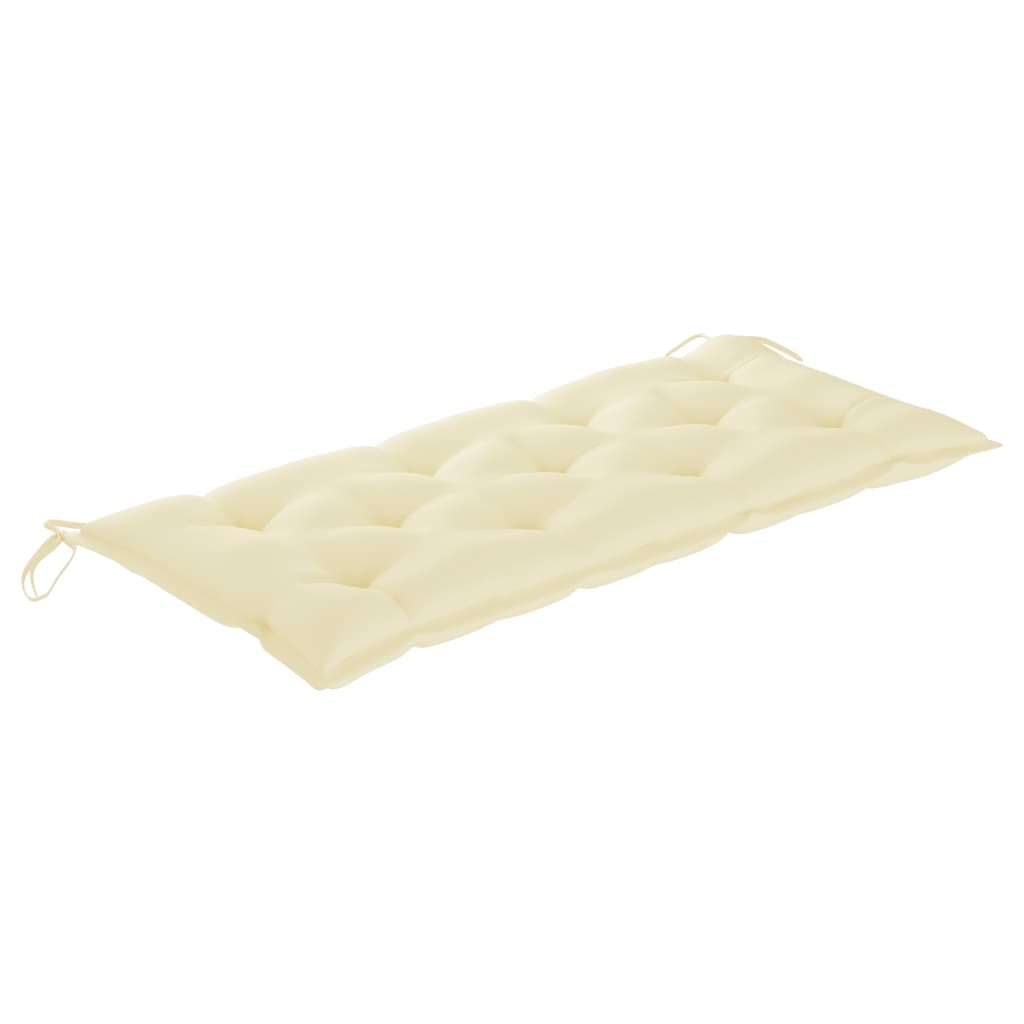 vidaXL Ljuljačka s krem bijelim jastukom 120 cm od masivne tikovine