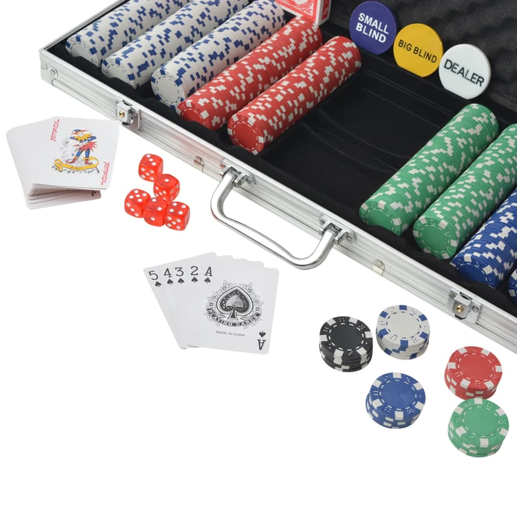 vidaXL Set za Poker s 500 Žetona Aluminijum