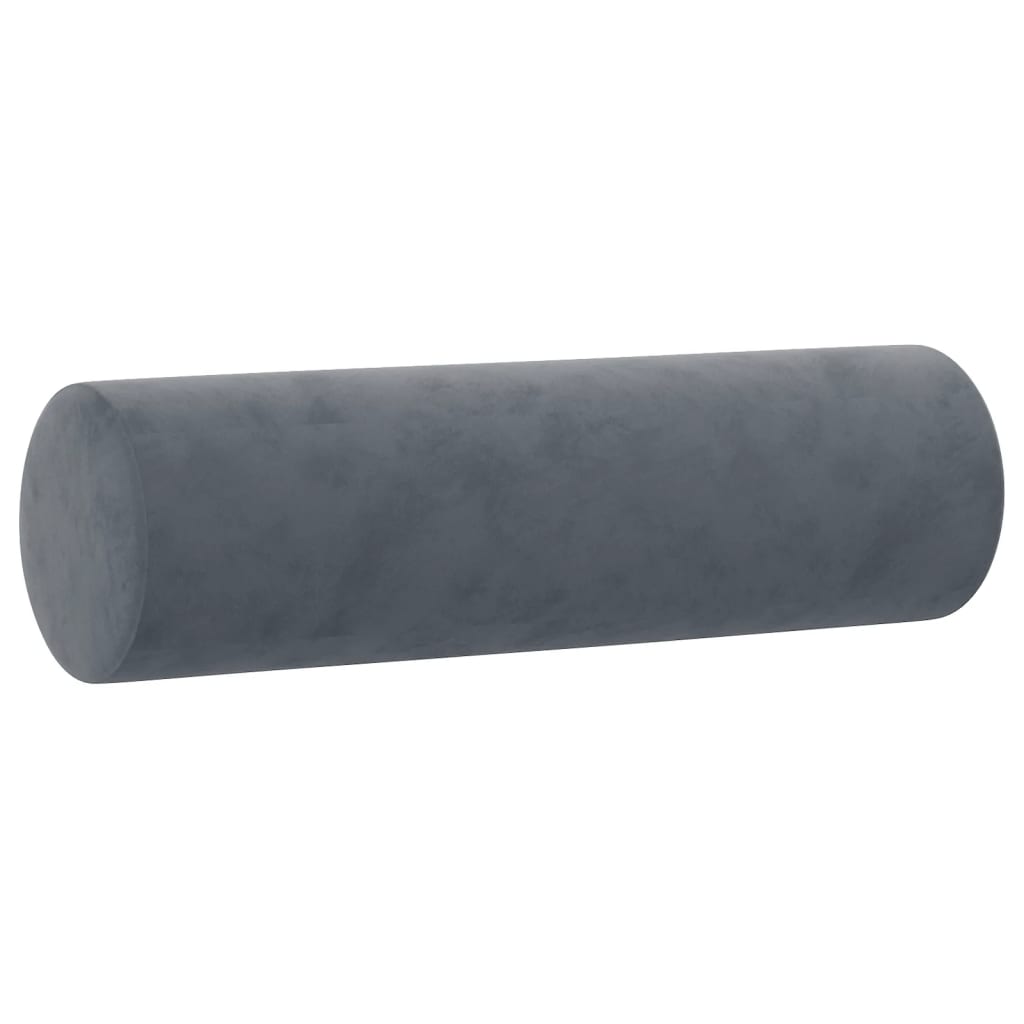vidaXL Dvosjed s ukrasnim jastucima tamnosivi 120 cm baršunasti