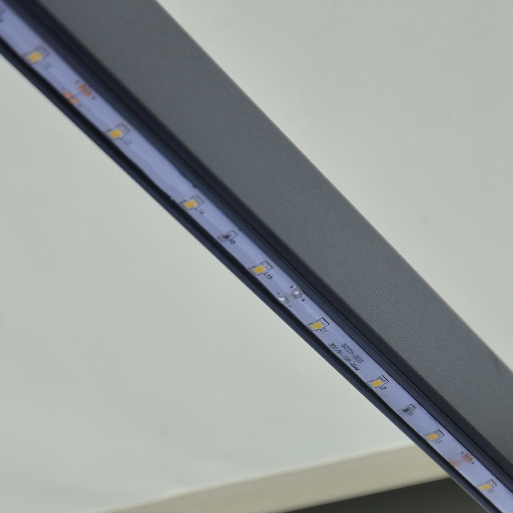 vidaXL Tenda na uvlačenje sa senzorom za vjetar LED 600 x 300 cm krem