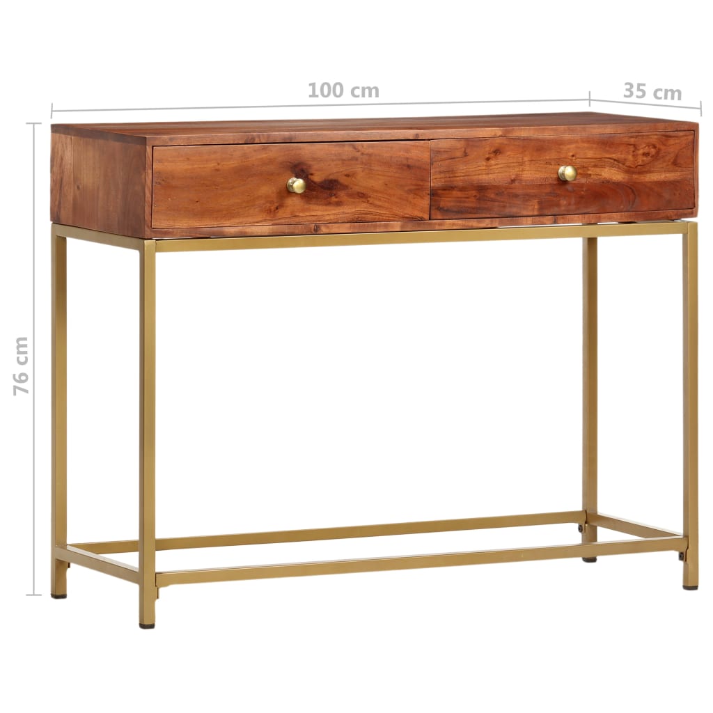 vidaXL Konzolni stol od masivnog bagremovog drva 100 x 35 x 76 cm