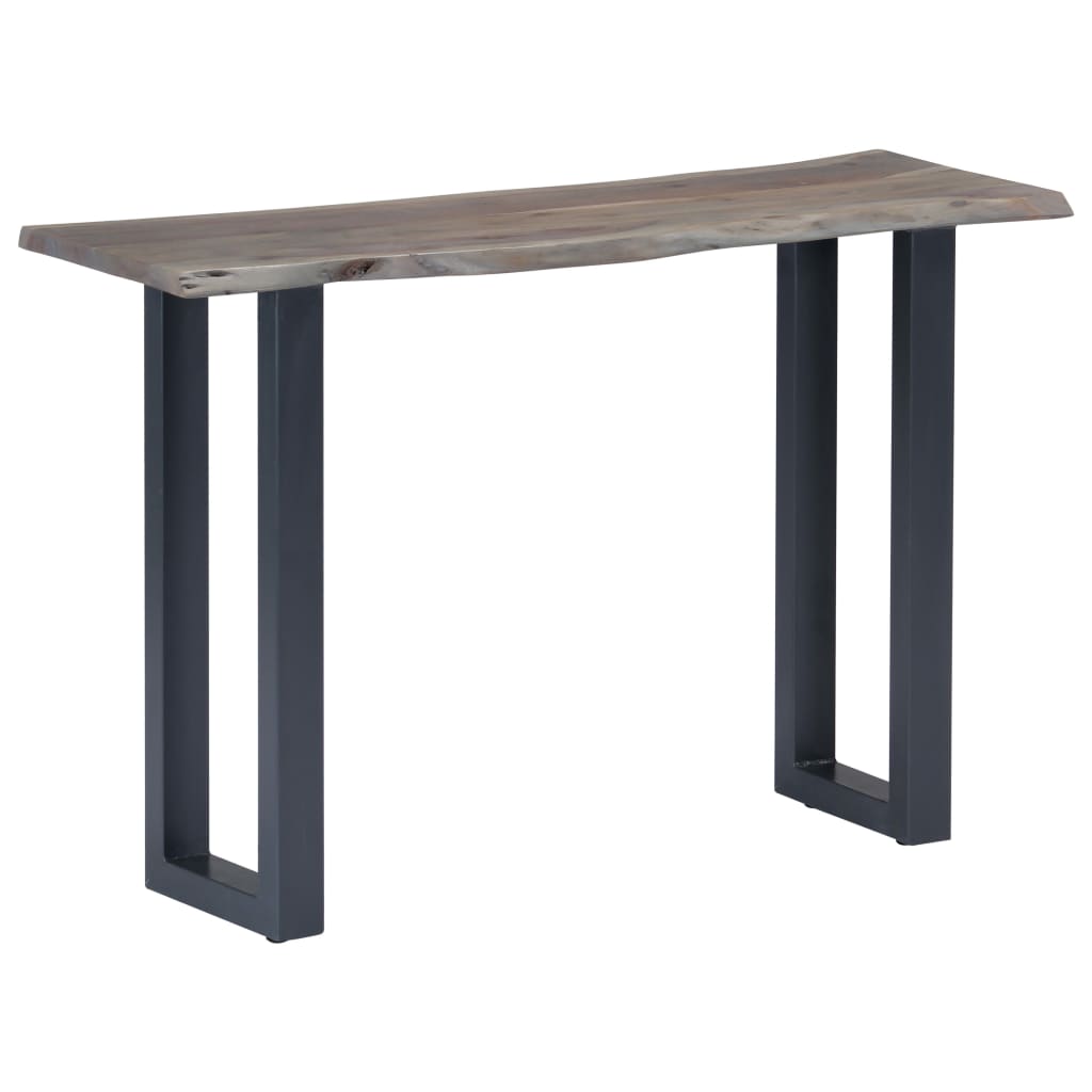 vidaXL Konzolni stol od bagremovog drva i željeza sivi 115x35x76 cm