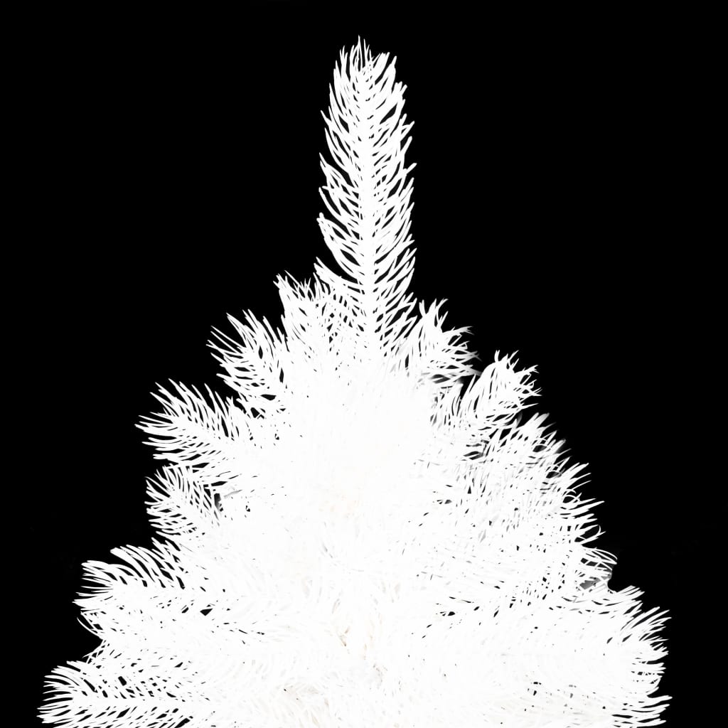vidaXL Umjetno osvijetljeno božićno drvce s kuglicama bijelo 150 cm