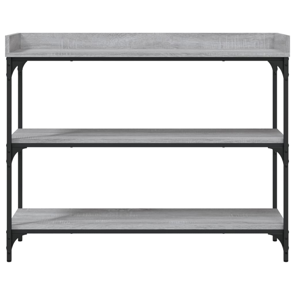 vidaXL Konzolni stol s policama siva boja hrasta 100 x 30 x 80 cm