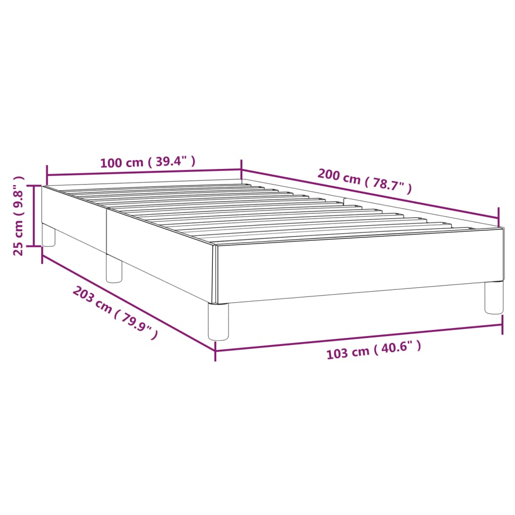 vidaXL Okvir za krevet tamnosmeđi 100x200 cm od tkanine