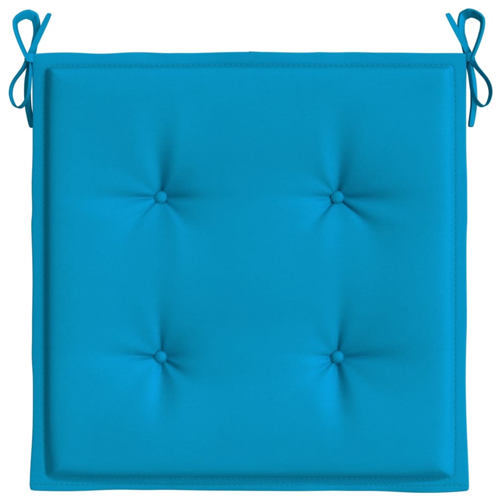 vidaXL Jastuci za vrtne stolice 2 kom plavi 40 x 40 x 3 cm od tkanine