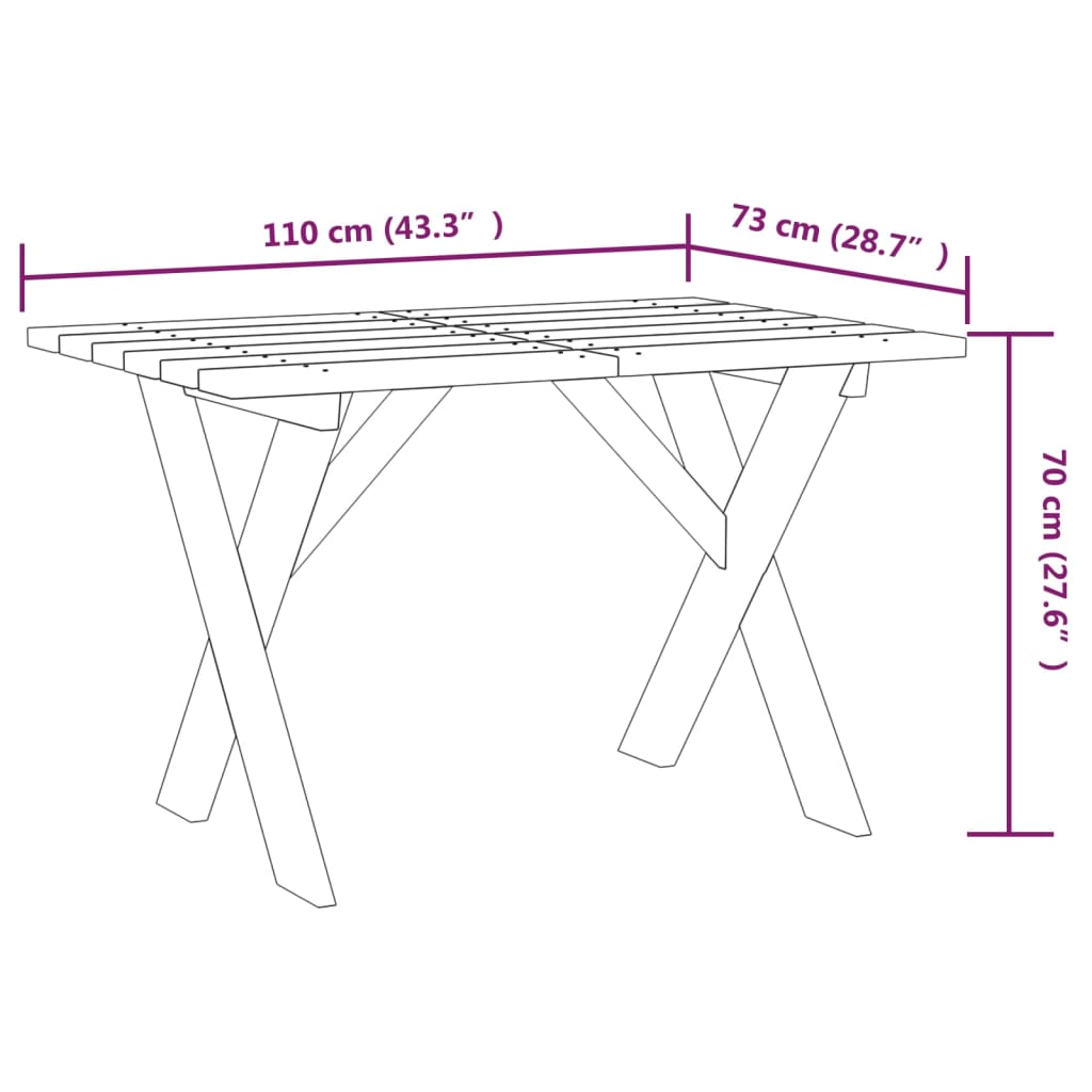 vidaXL Vrtni stol 110 x 73 x 70 cm od impregnirane borovine