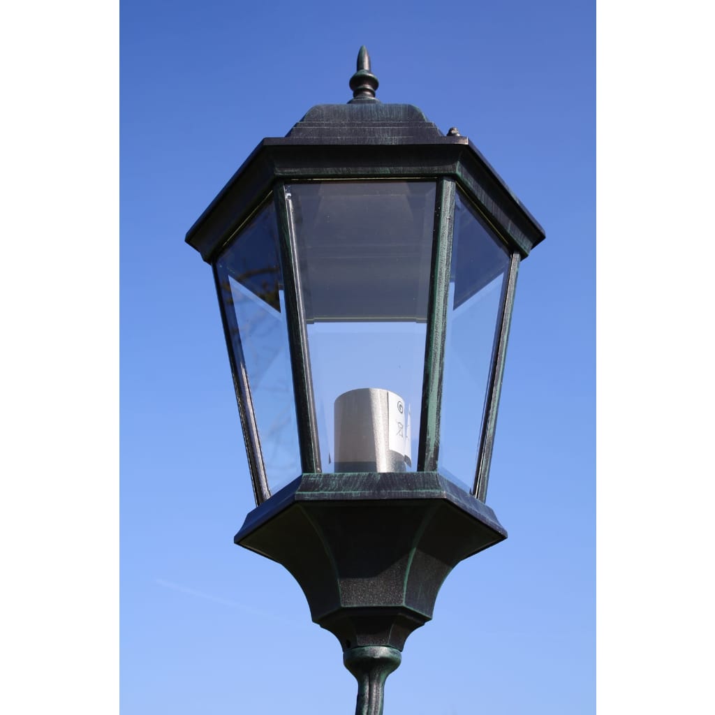 vidaXL Vrtna stupna svjetiljka 230 cm tamnozelena/crna aluminijska