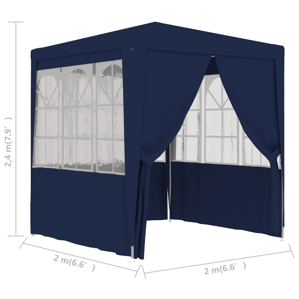 vidaXL Profesionalni šator za zabave 2 x 2 m plavi 90 g/m²