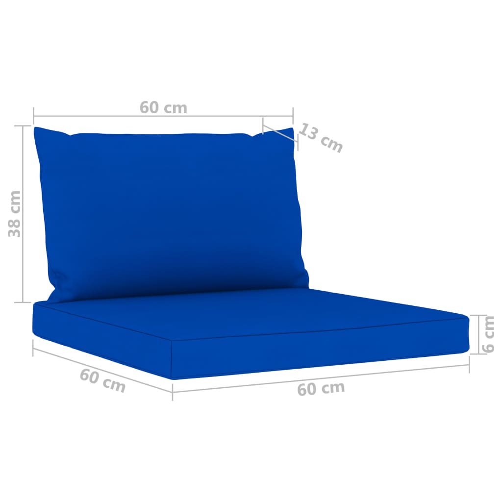 vidaXL Vrtni trosjed s plavim jastucima