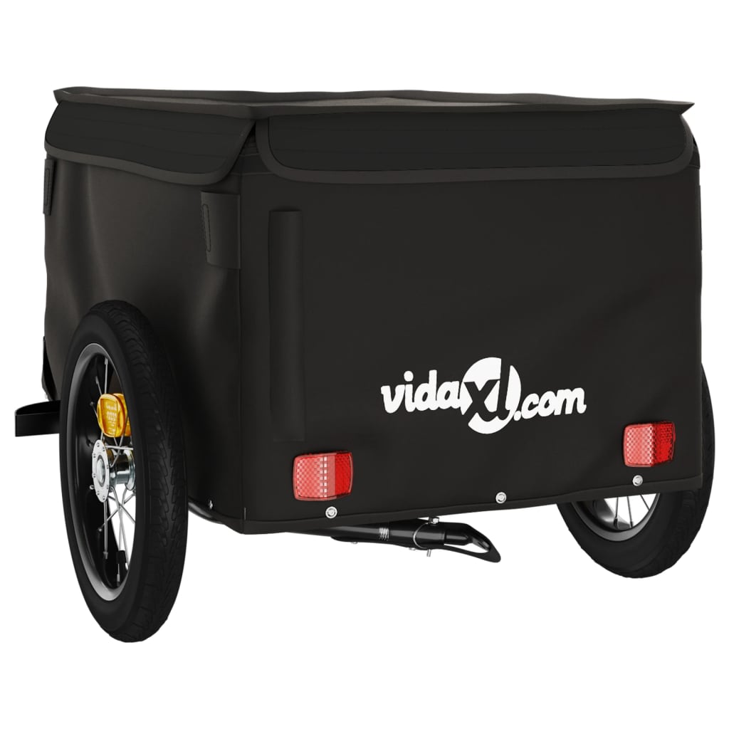 vidaXL Teretna prikolica za bicikl crna 30 kg željezna
