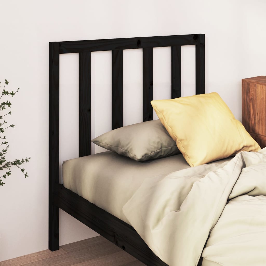 vidaXL Uzglavlje za krevet crno 106 x 4 x 100 cm od masivne borovine