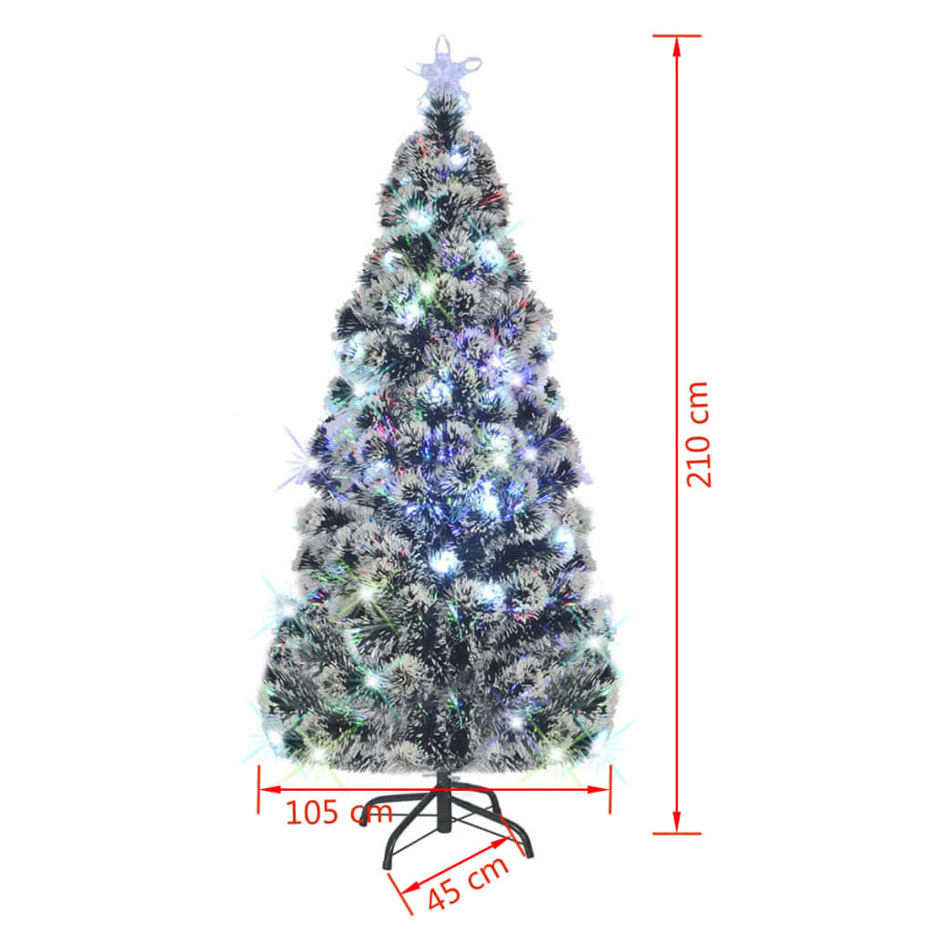 vidaXL Osvijetljeno božićno drvce sa stalkom 210 cm optička vlakna