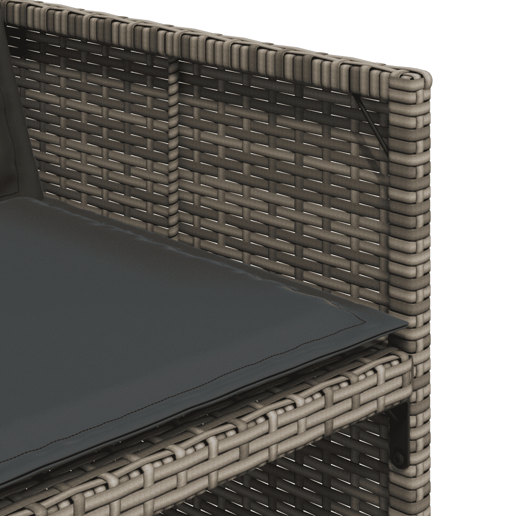 vidaXL 17-dijelni vrtni blagovaonski set s jastucima poliratan sivi