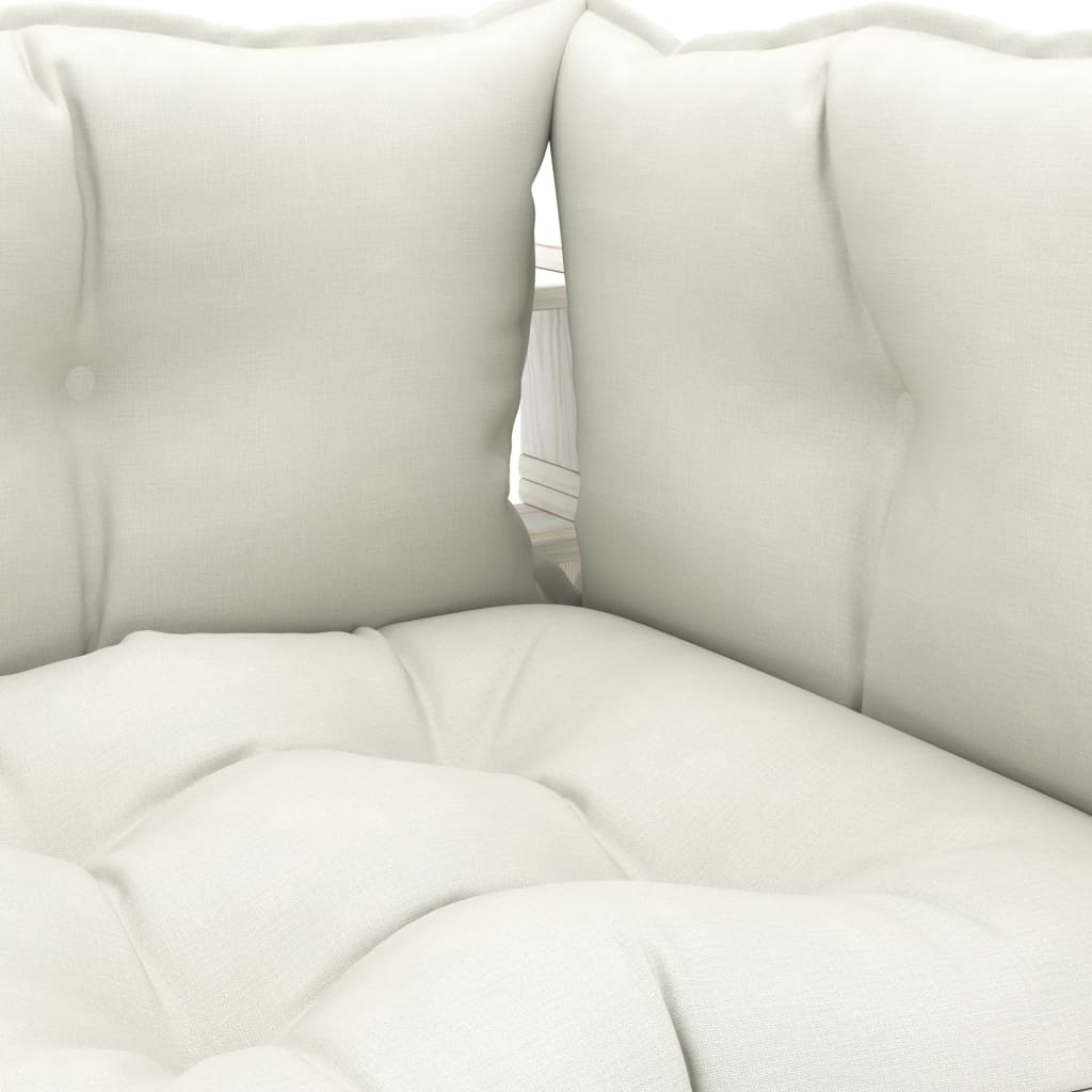 vidaXL Kutna vrtna sofa od paleta s bež jastucima drvena