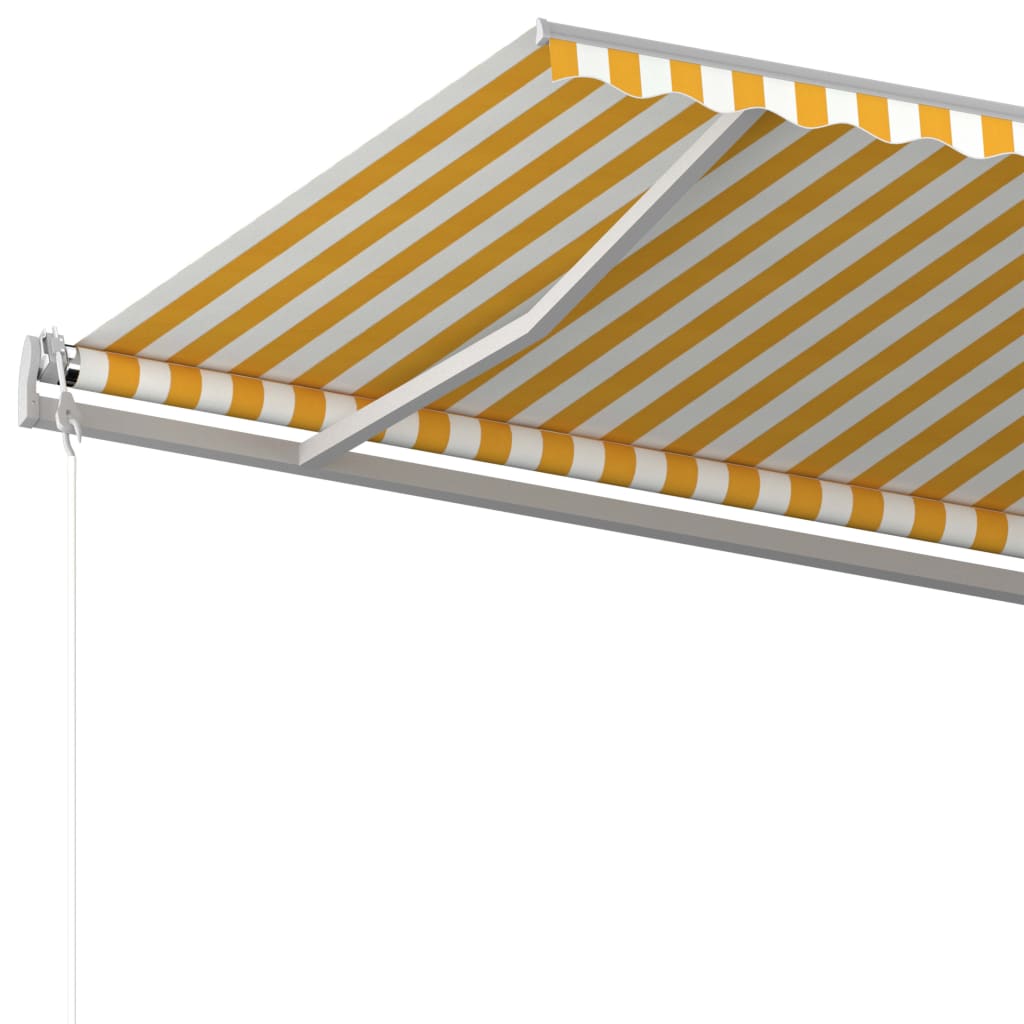 vidaXL Tenda na ručno uvlačenje sa stupovima 6 x 3,5 m žuto-bijela