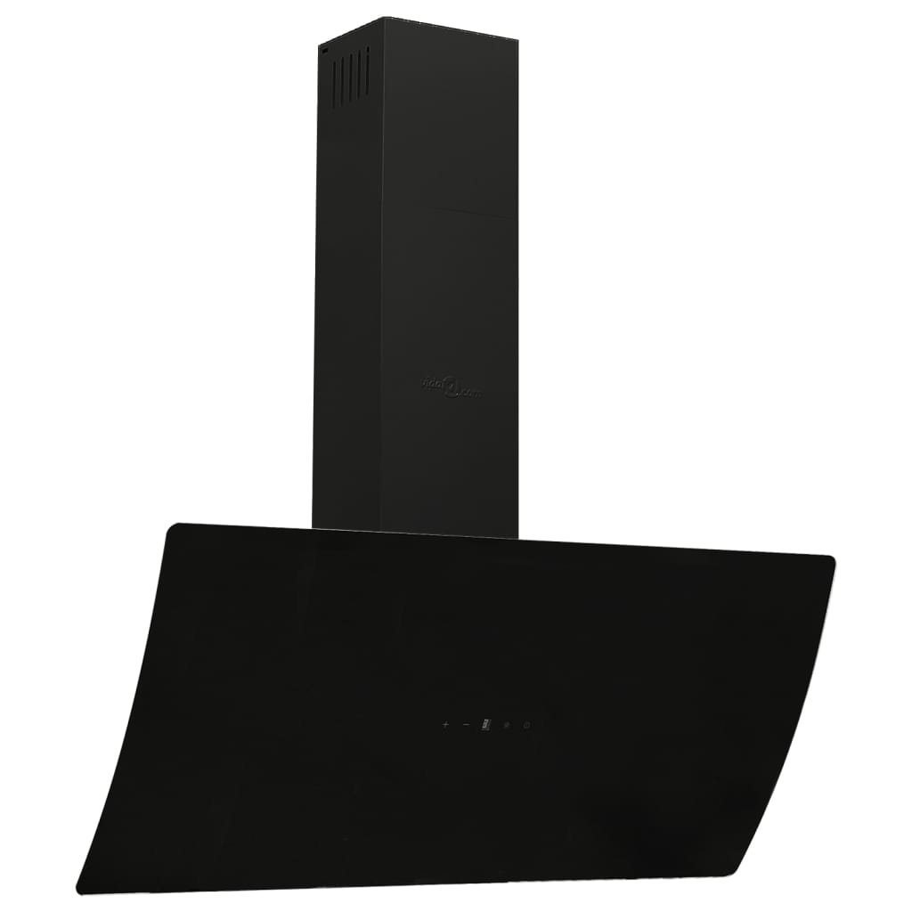 vidaXL Zidna napa 90 cm od čelika i kaljenog stakla crna