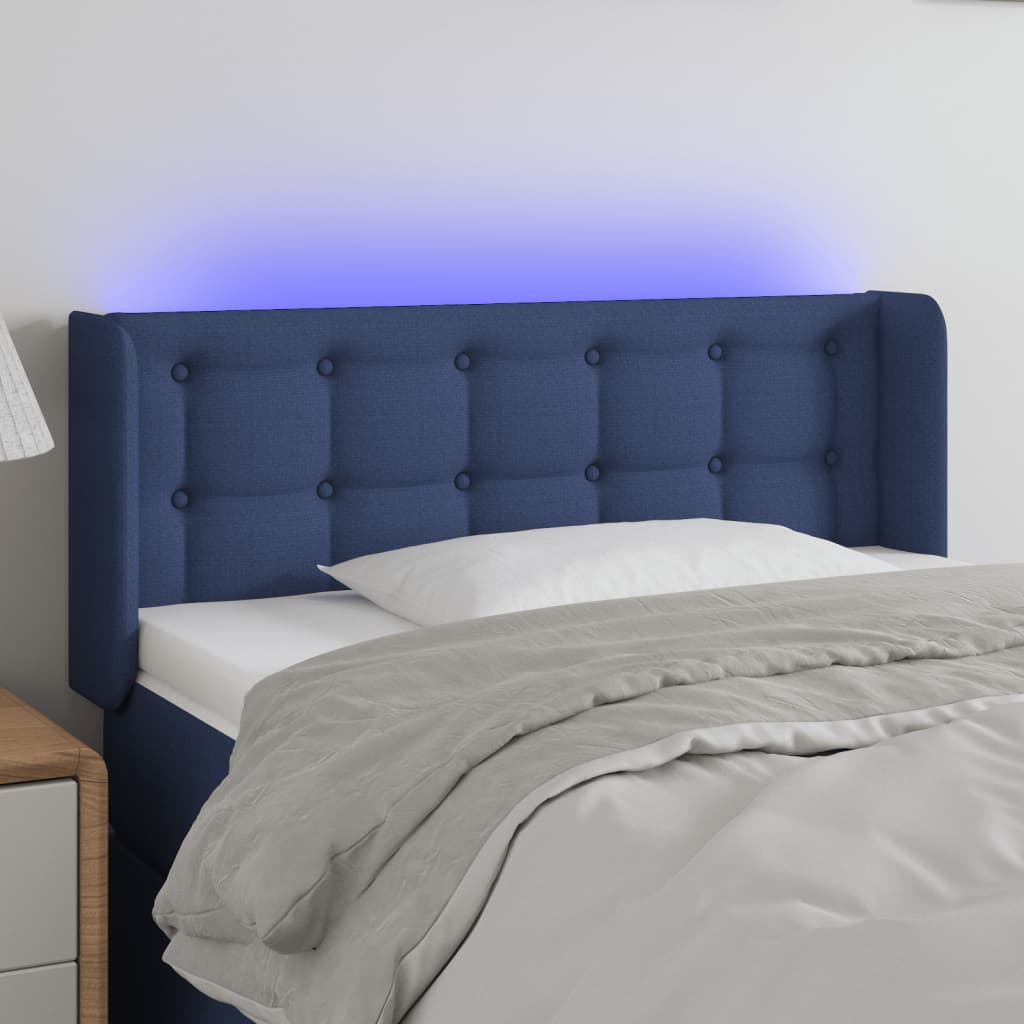 vidaXL LED uzglavlje plavo 103x16x78/88 cm od tkanine