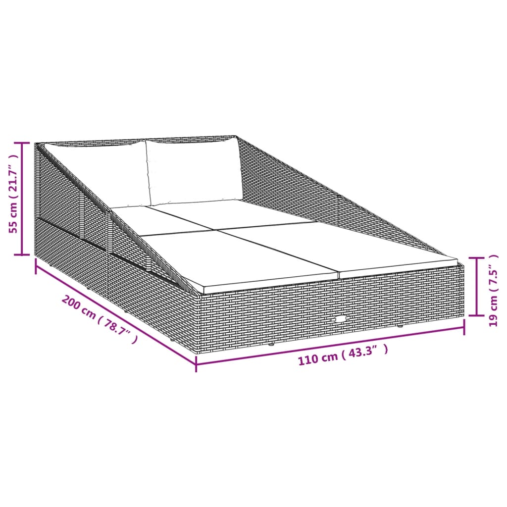 vidaXL Vrtni krevet smeđi 110 x 200 cm od poliratana