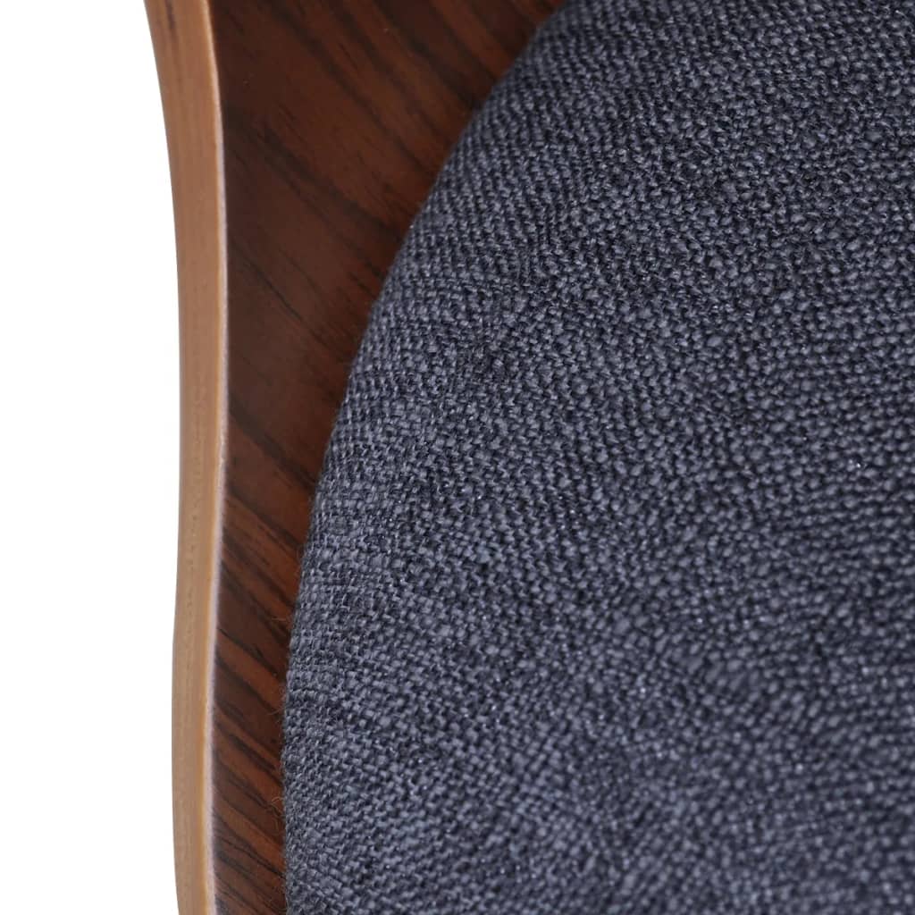 vidaXL Blagovaonske stolice od zaobljenog drva i tkanine 4 kom tamnosive