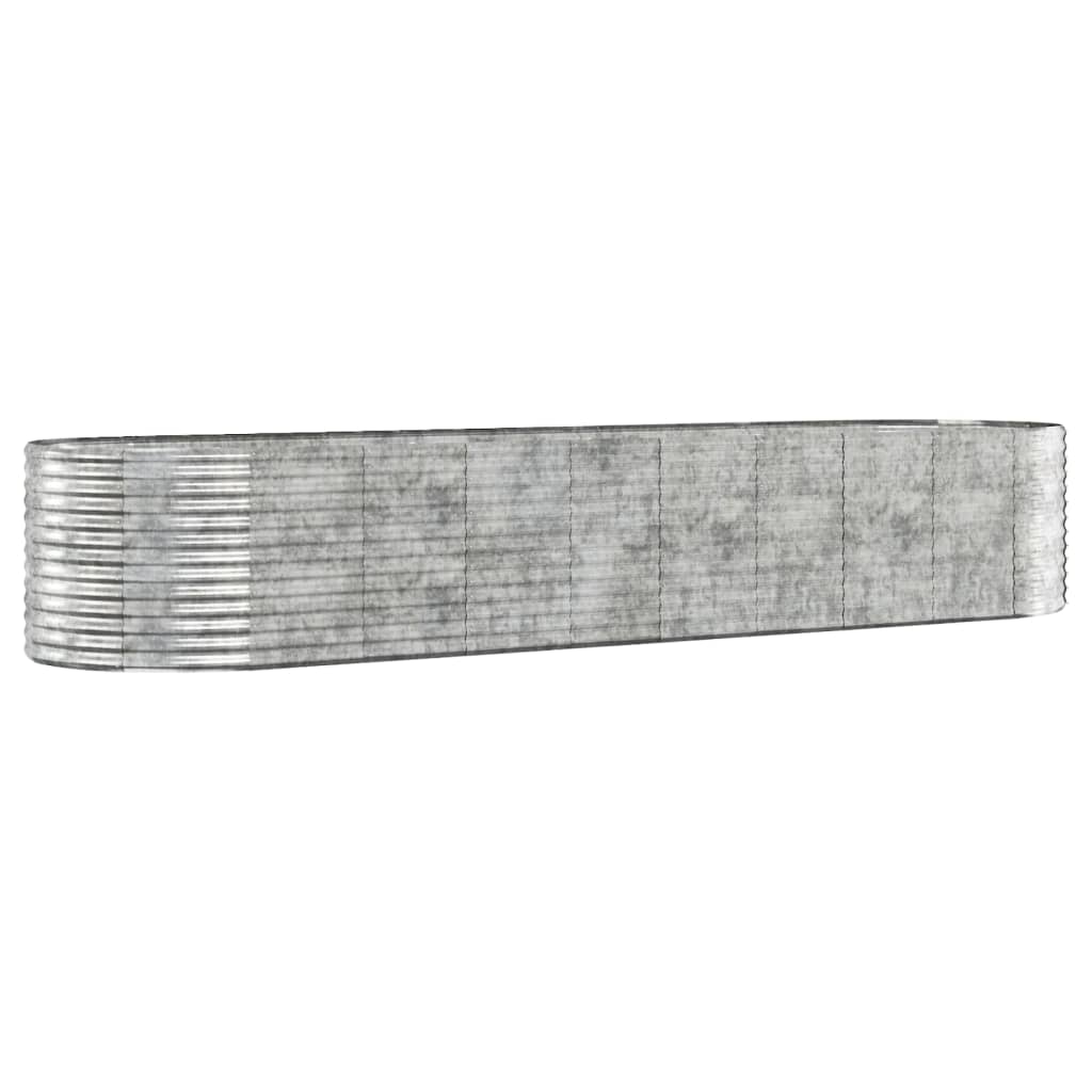vidaXL Povišena vrtna gredica od čelika 396x100x68 cm srebrna