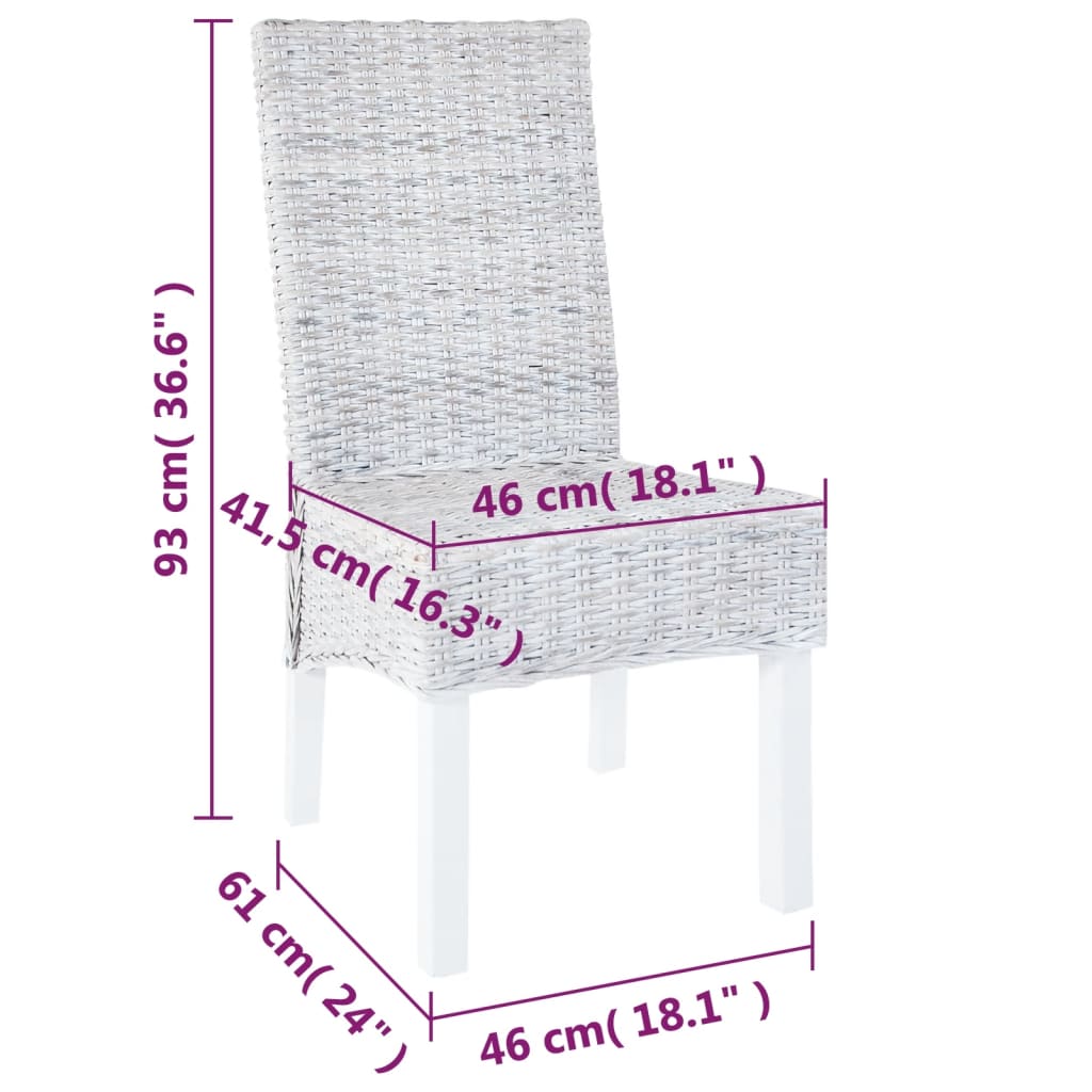 vidaXL Blagovaonske stolice 2 kom od kubu ratana i drva manga smeđe