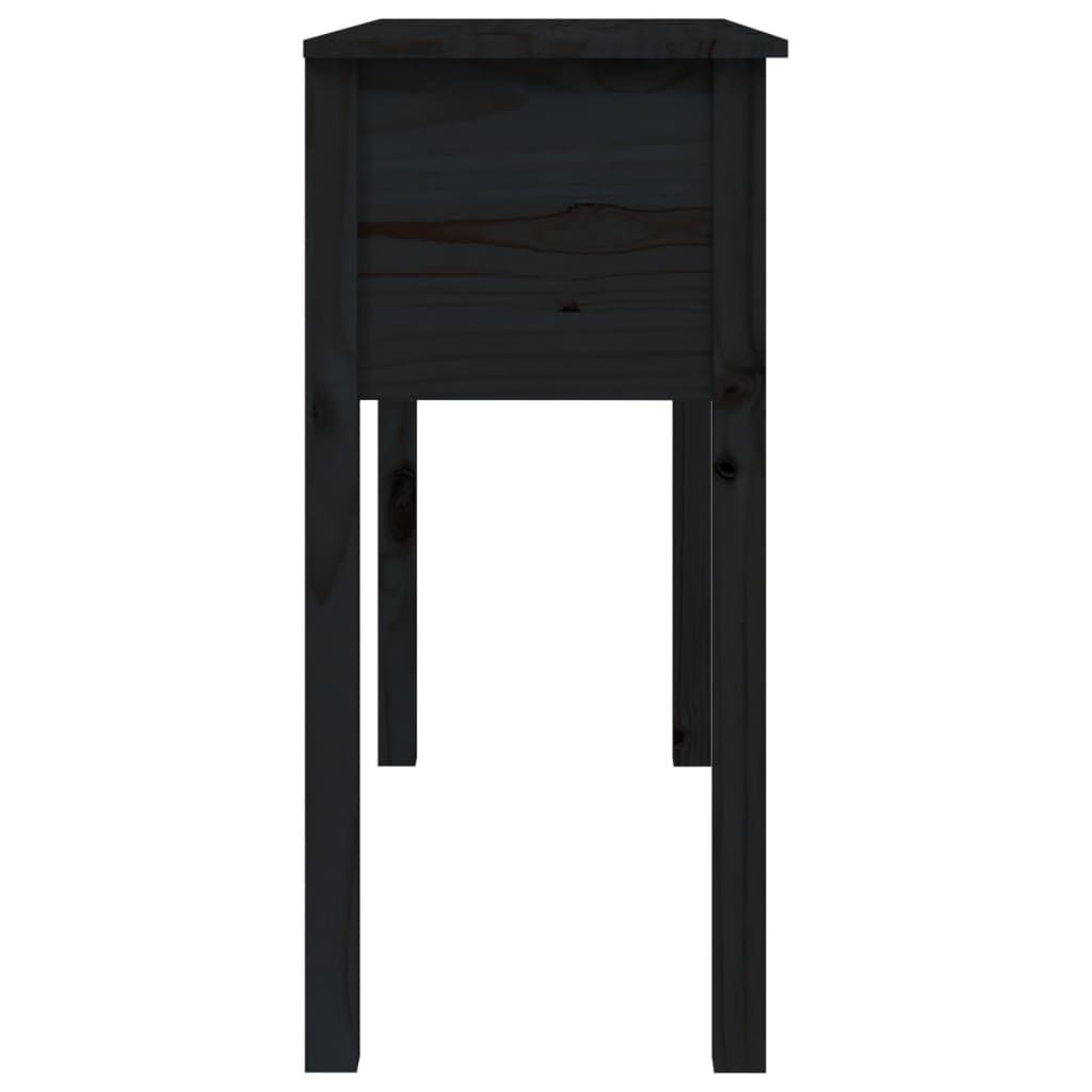 vidaXL Konzolni stol crni 100x35x75 cm od masivne borovine