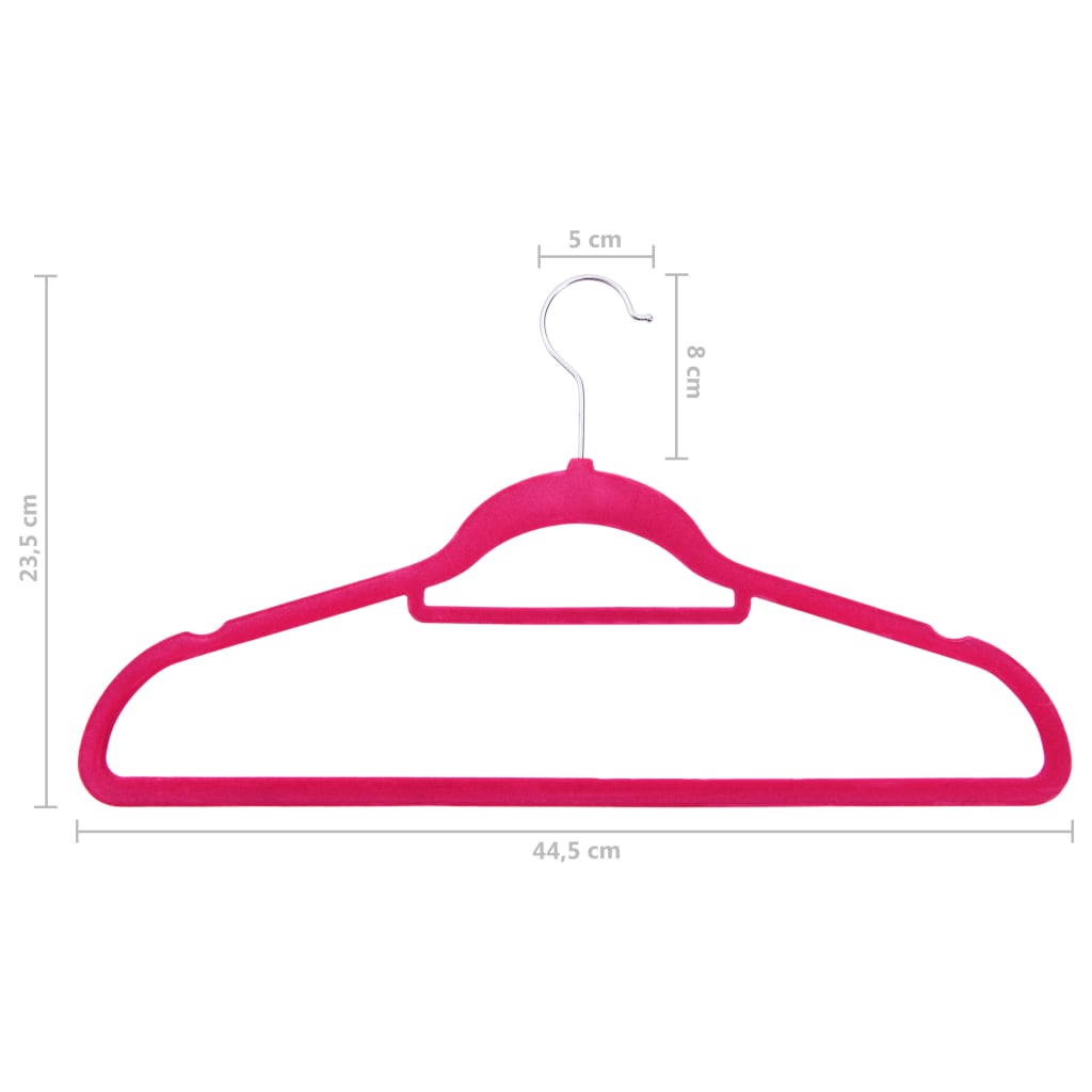 vidaXL 20-dijelni set vješalica protuklizni ružičasti baršunasti