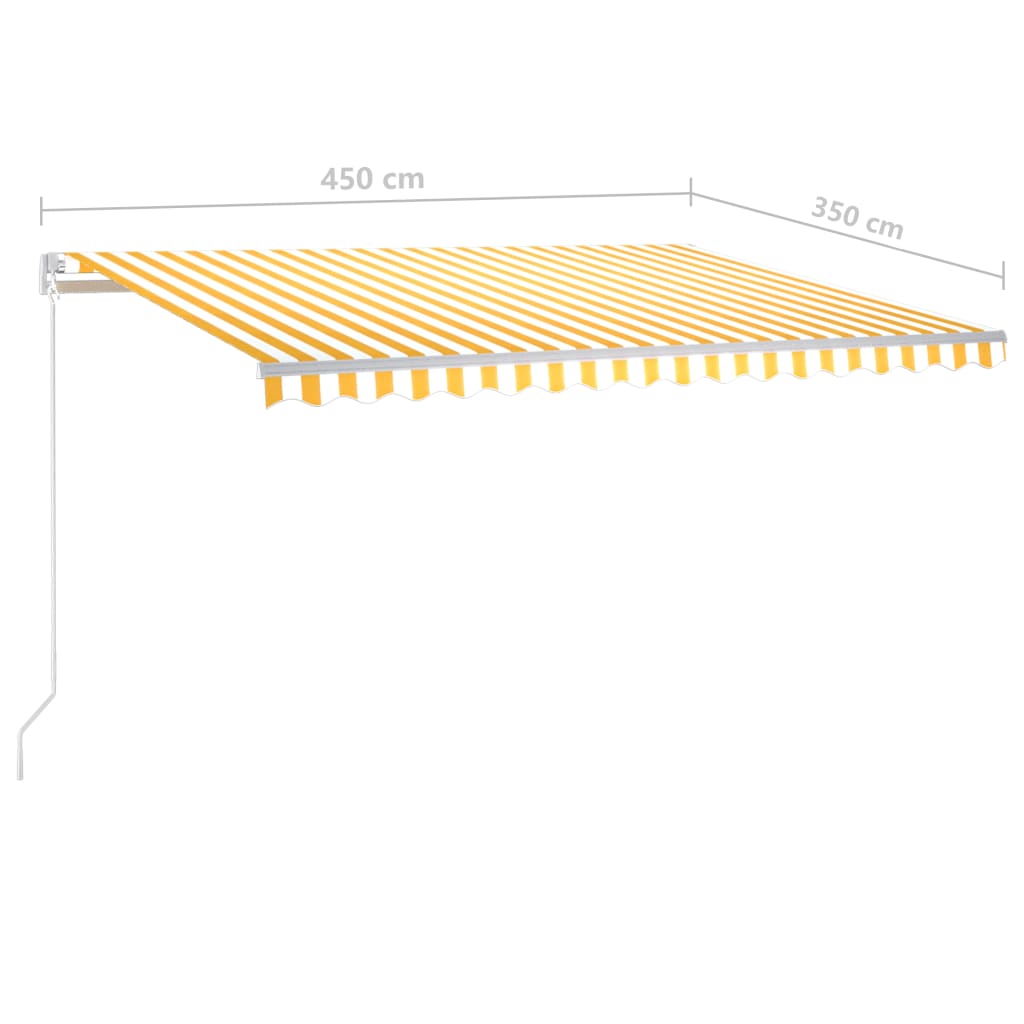 vidaXL Tenda na ručno uvlačenje s LED svjetlima 4,5x3,5 m žuto-bijela