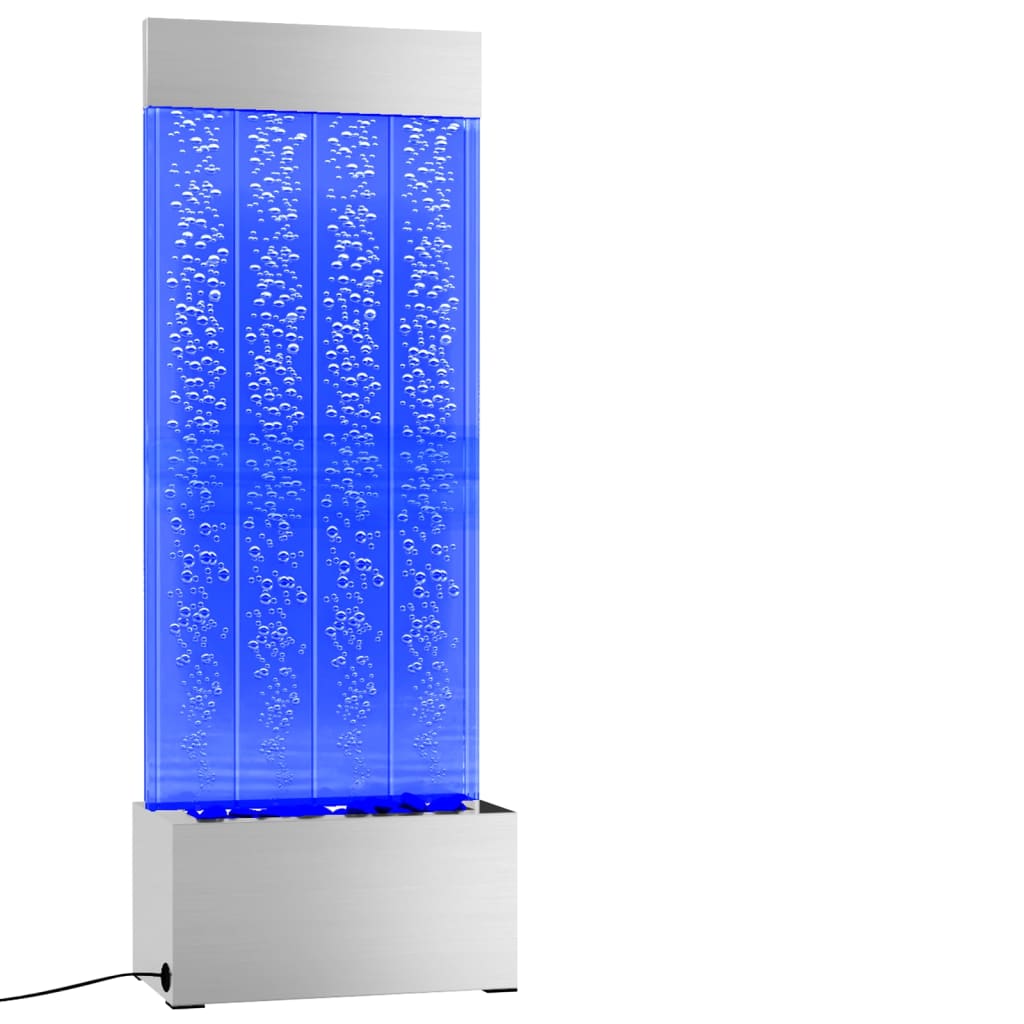 vidaXL Stup s mjehurićima s RGB LED nehrđajući čelik i akril 110 cm