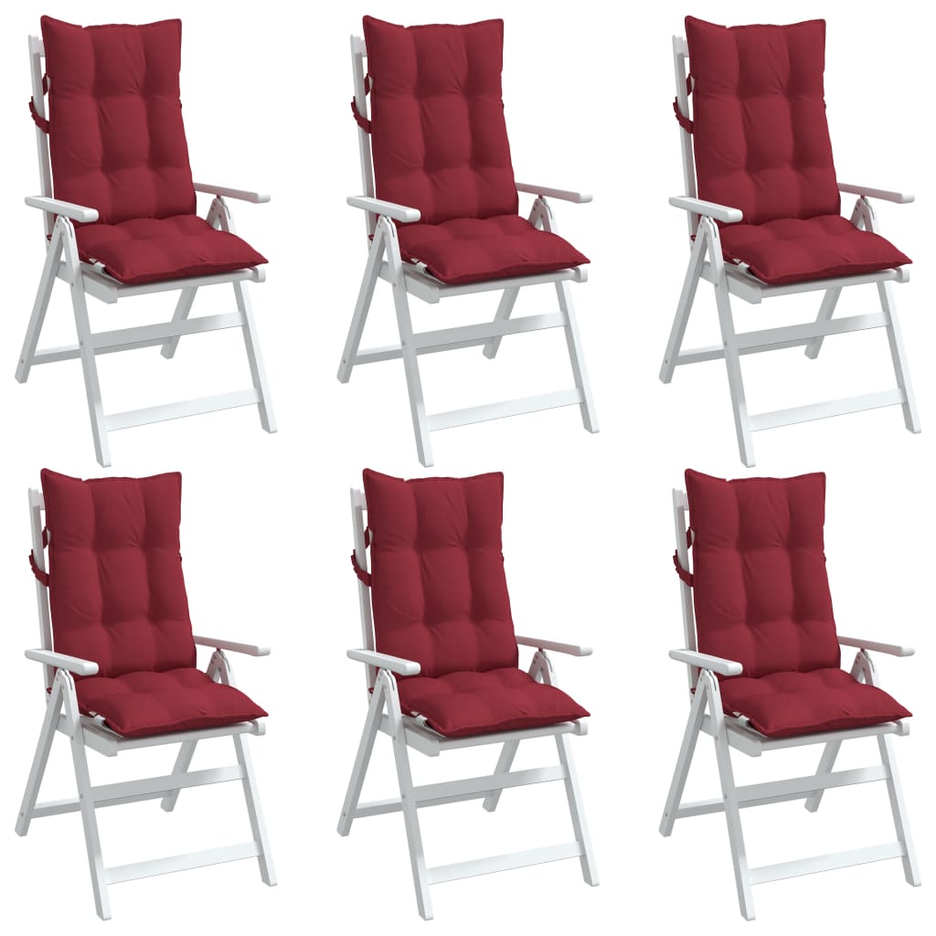 vidaXL Jastuci za stolicu s visokim naslonom 6 kom boja vina tkanina