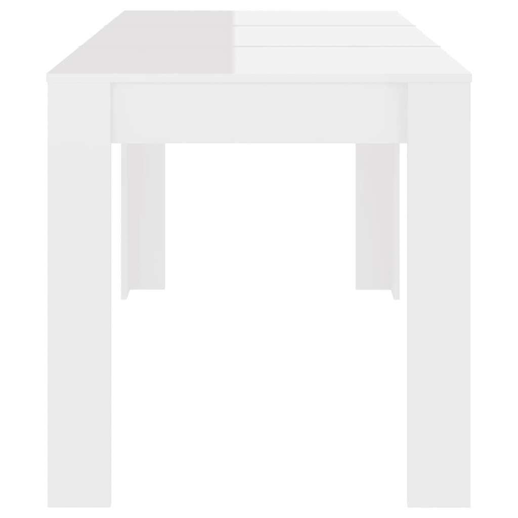 vidaXL Blagovaonski stol visoki sjaj bijeli 140x74,5x76 cm od iverice