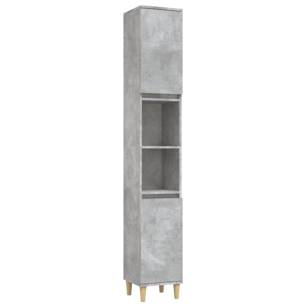 vidaXL 4-dijelni set kupaonskog namještaja siva boja betona drveni
