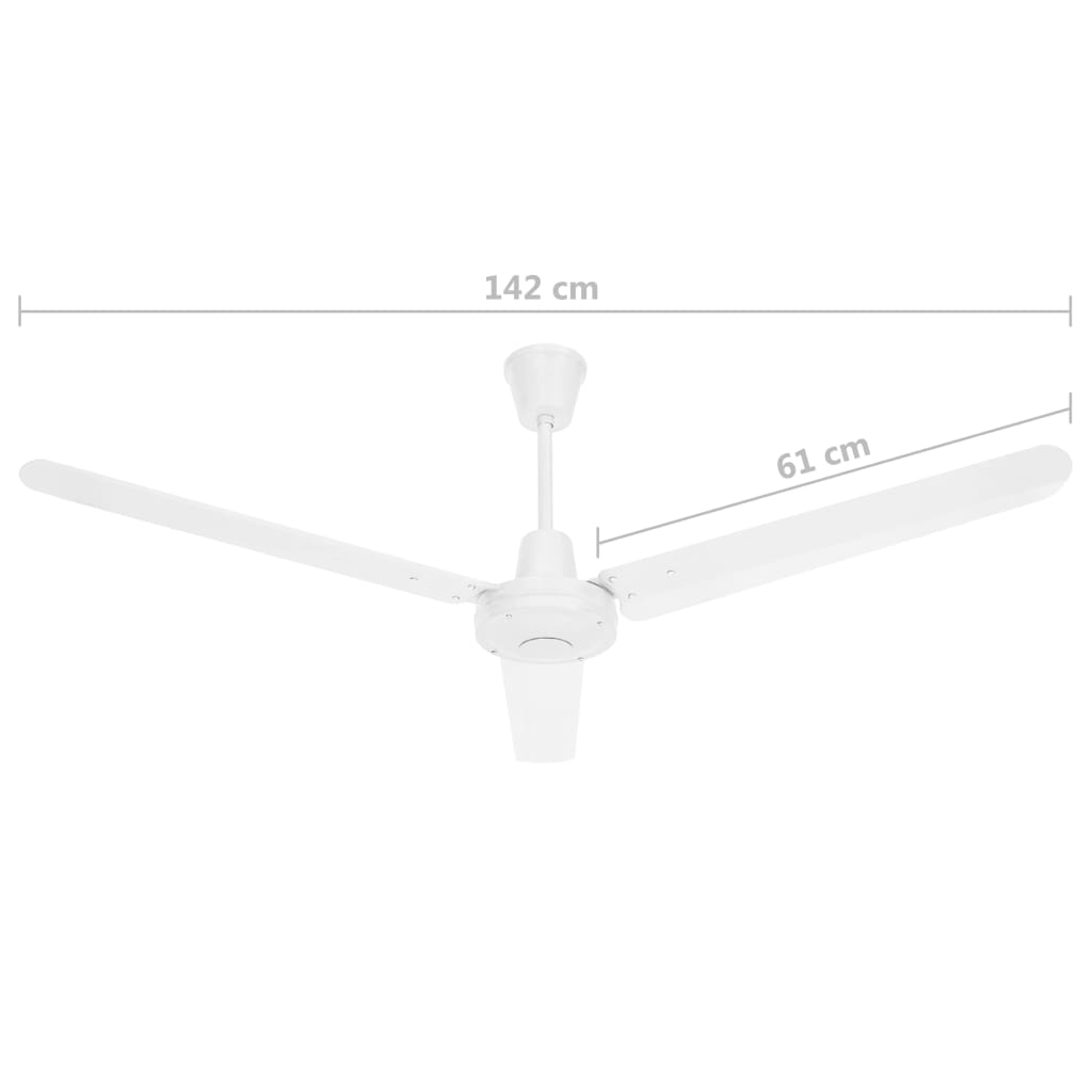 vidaXL Stropni ventilator 142 cm bijeli
