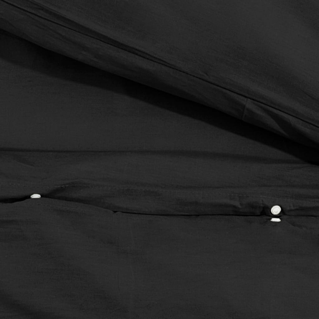 vidaXL Set posteljine za poplun crni 135 x 200 cm lagana mikrovlakna