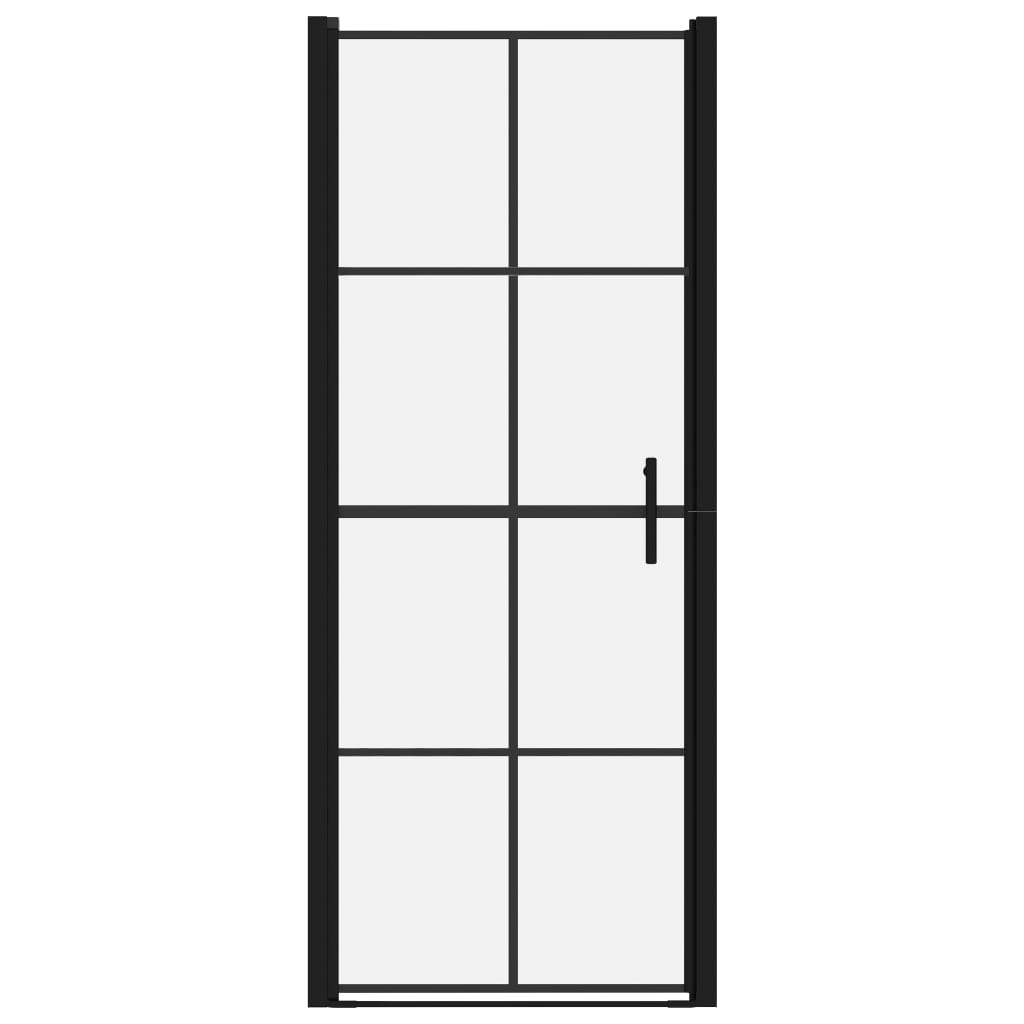 vidaXL Vrata za tuš od kaljenog stakla 81 x 195 cm crna