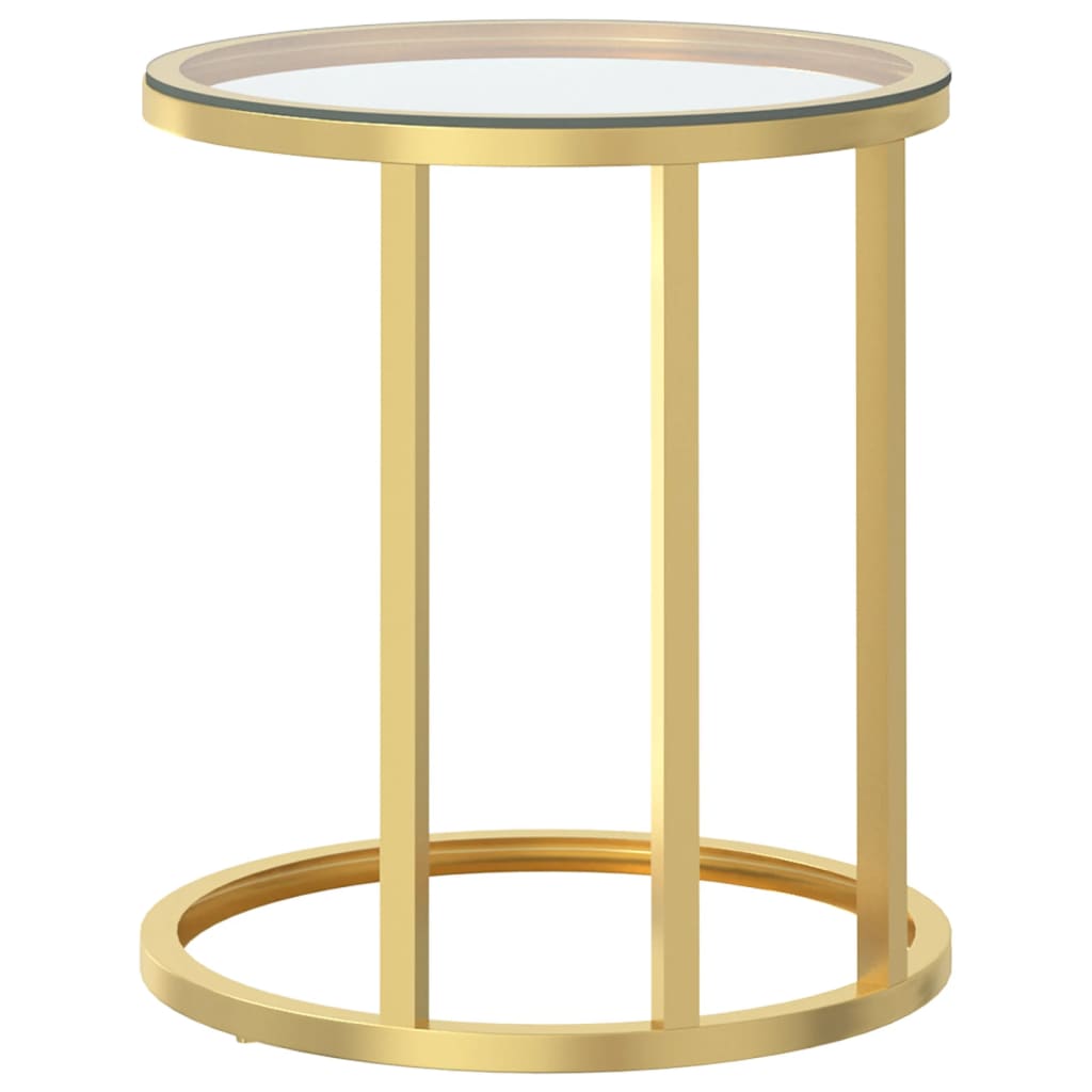 vidaXL Bočni stolić zlatni i prozirni 45 cm od kaljenog stakla