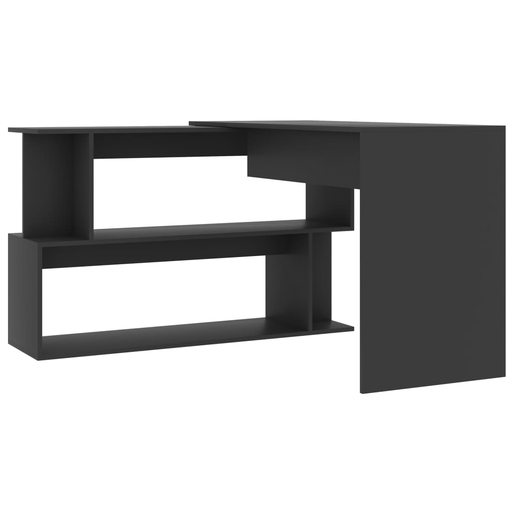 vidaXL Kutni radni stol sivi 200 x 50 x 76 cm od konstruiranog drva