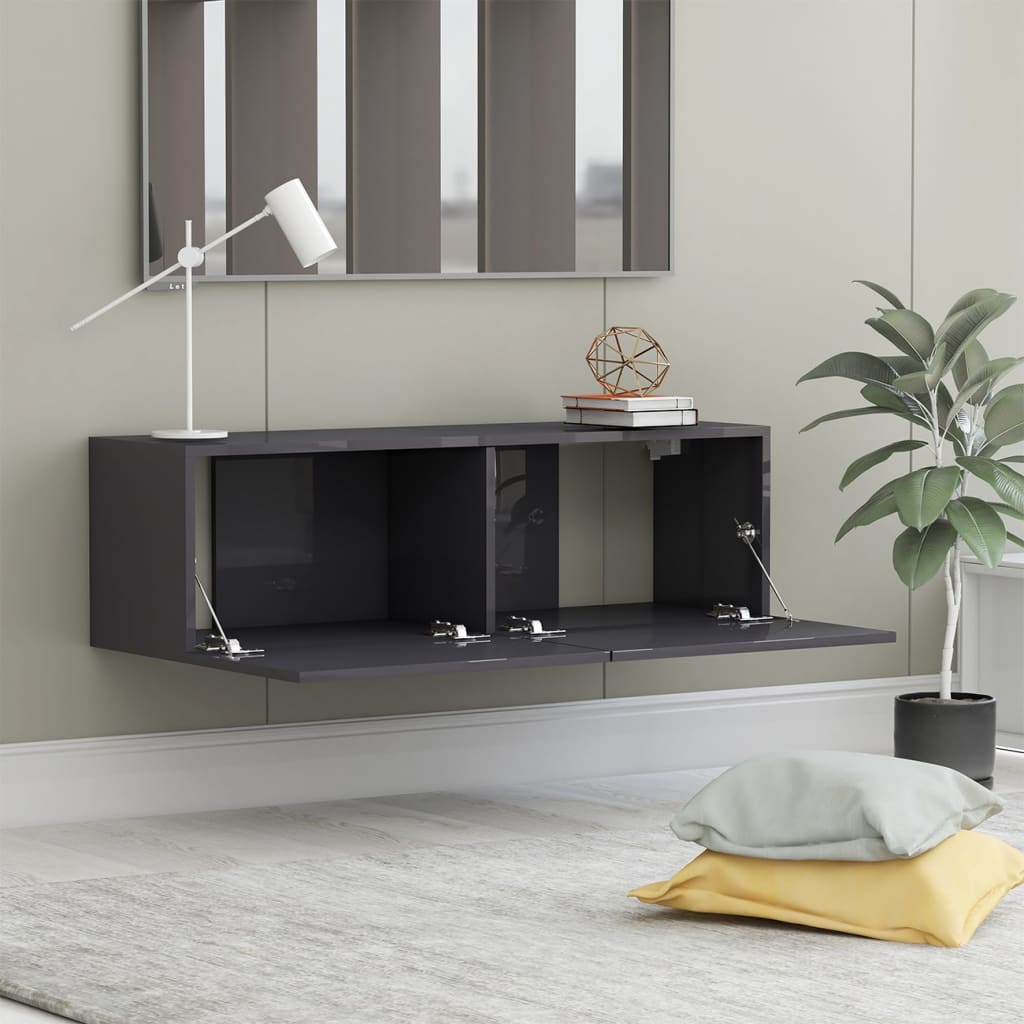 vidaXL TV ormarić sjajni sivi 100 x 30 x 30 cm od konstruiranog drva