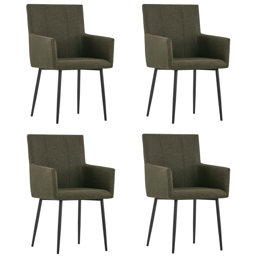 vidaXL Blagovaonske stolice s naslonima za ruke 4 kom smeđe od tkanine