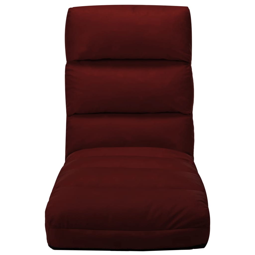 vidaXL Sklopiva podna stolica od umjetne kože crvena boja vina