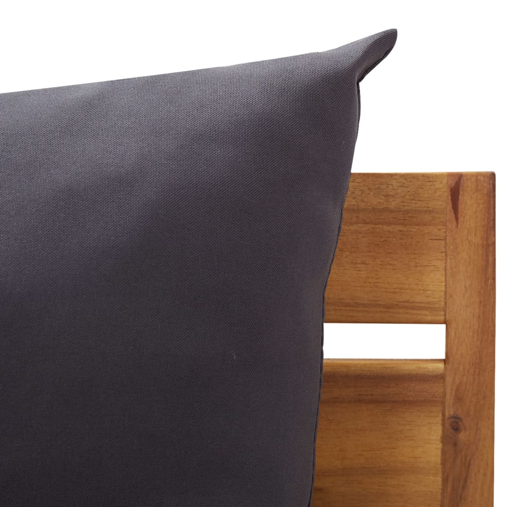 vidaXL 8-dijelna vrtna garnitura s jastucima bagremovo drvo tamnosiva