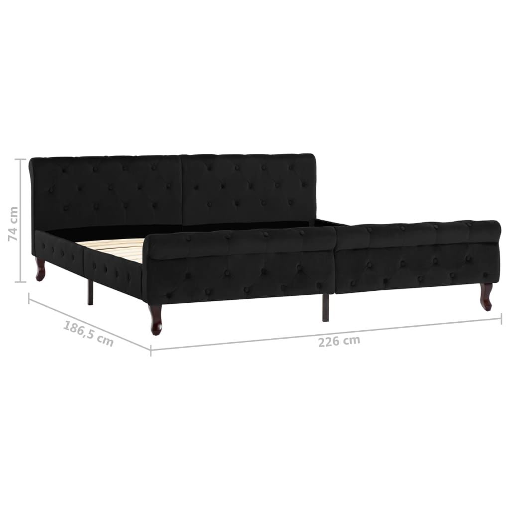 vidaXL Okvir za krevet crni baršunasti 180 x 200 cm