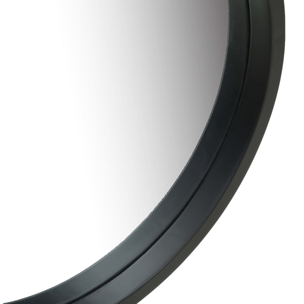 vidaXL Zidno ogledalo s remenom 60 cm crno